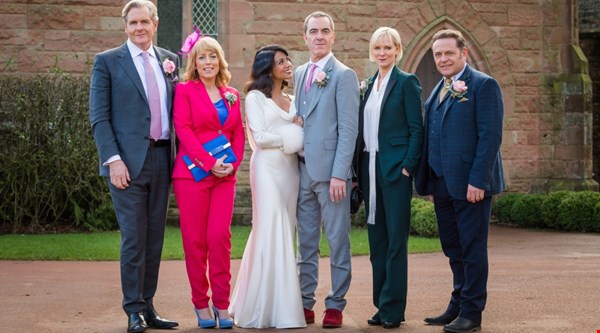 Wedding day jitters for Adam as Cold Feet gang reunites