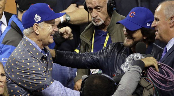 You’ve never seen Bill Murray happier than when the Chicago Cubs won the World Series