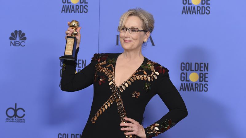 Streep Wins Globe DeMille Award, Excoriates Trump