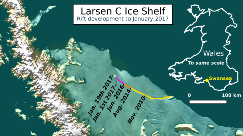 Crack in Antarctic Larsen Shelf Grew Quickly in January