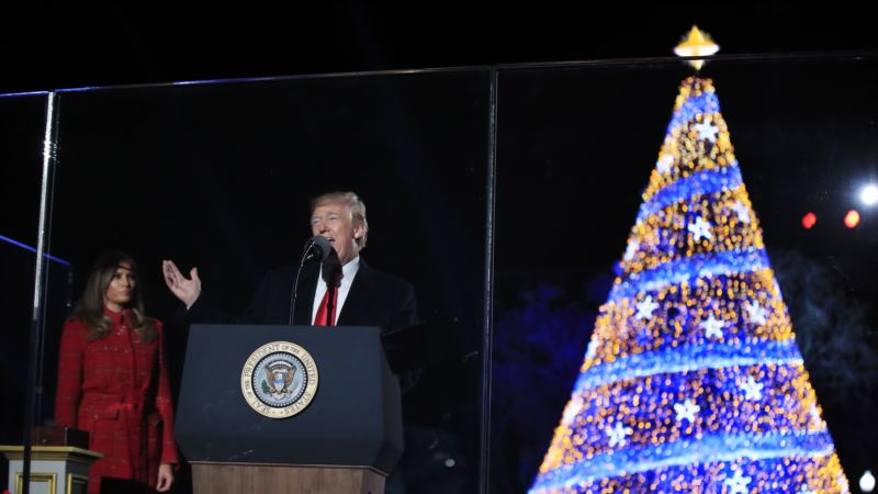 National Christmas Tree Lit by Trump and Family
