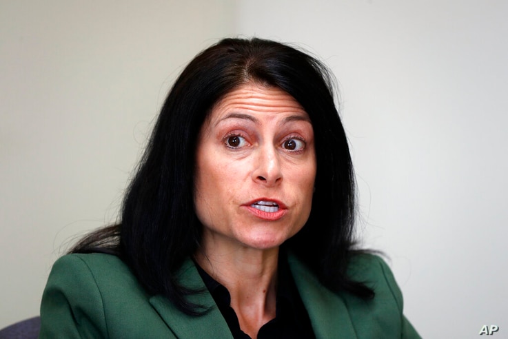 FILE - In this June 4, 2019, photo, Michigan Attorney General Dana Nessel listens to a question from reporters in Detroit…