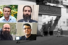 Undated images of four jailed Iranian dissidents who were informed they tested positive for the coronavirus in Evin prison 