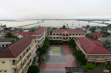 A view of Quang Tri from a hotel rooftop.         