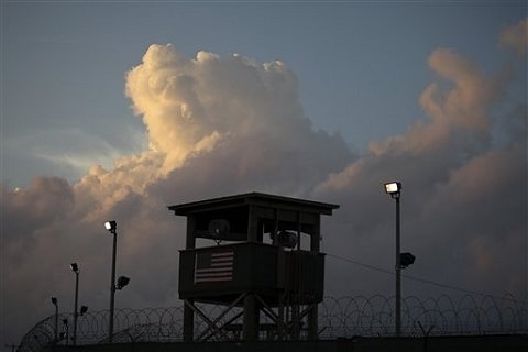 A guard tower in front of the detention facility on Guantanamo Bay US Naval Base in Cuba (File photo)