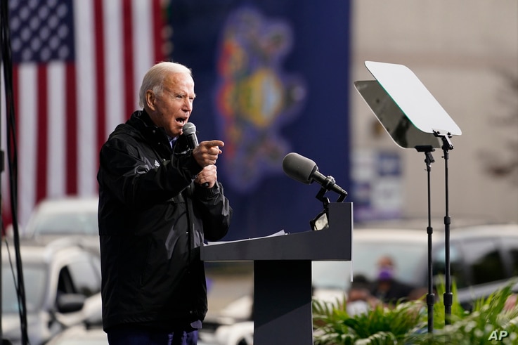 Democratic presidential candidate former Vice President Joe Biden speaks at a 