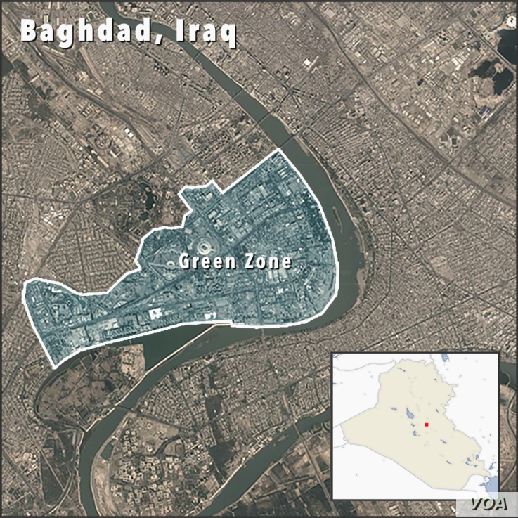 Map of Green Zone, Baghdad, Iraq