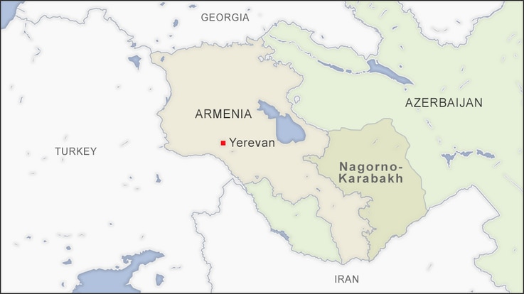 Map of Nagorno-Karabakh region, Azerbaijan