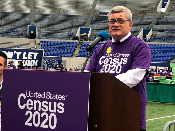 U.S. Census Bureau Director Steven Dillingham speaks at an event launching the 2020 Census Statistics in Schools program on…