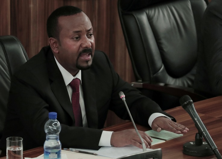 FILE PHOTO: Ethiopia's Prime Minister Abiy Ahmed addresses legislators in Addis Ababa