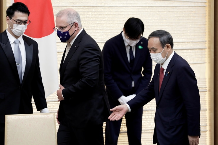 Australian PM Morrison visits Japan, meets with counterpart Suga
