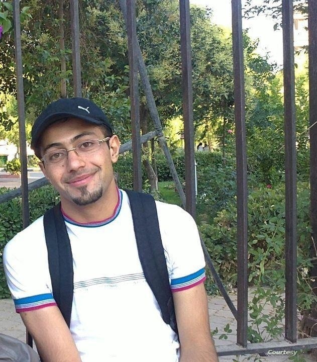 Maimouna al-Ammar’s brother, Suhaib, an English literature student at Damascus University at the time, sits in his college’s park before his arrest by the Syrian government in 2012. Suhaib has been detained for 8 years. (Courtesy: Maimouna al-Ammar)