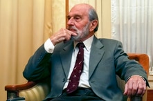George Blake, seen in this Nov. 15, 2006, is a former British spy and double agent in service of the Soviet Union, seen in Moscow, Russia. Blake, who turns 95 Saturday Nov. 11, 2017 said in a statement carried by the Russian Foreign Intelligence Serv