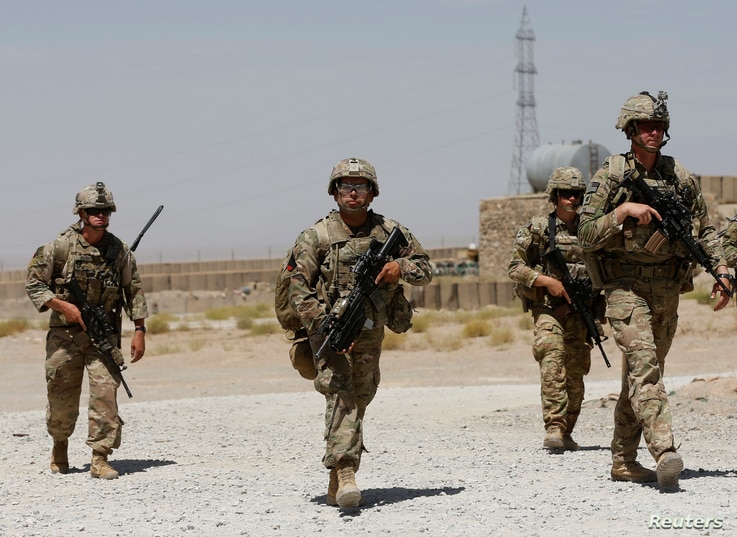 U.S. troops patrol at an Afghan National Army (ANA) Base in Logar province, Afghanistan August 7, 2018. REUTERS/Omar Sobhani