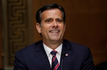 FILE PHOTO: U.S. Rep. John Ratcliffe (R-TX) testifies before a Senate Intelligence Committee nomination hearing on Capitol Hill…