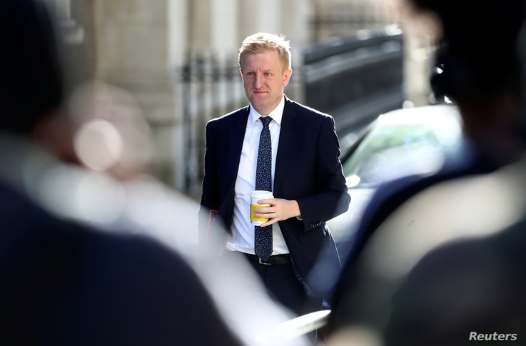 Britain's Secretary of State for Digital, Culture, Media and Sport Oliver Dowden arrives for a cabinet meeting, the first since…