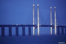 The Oresund bridge is seen after the Swedish government decided to close the border to visitors from Denmark, to fight the spread of coronavirus disease (COVID-19), in Malmo, Sweden, Dec. 21, 2020.