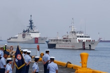The U.S. Coast Guard National Security Cutter Bertholf (WMSL 750), left, and the Philippine Coast Guard ship BRP Batangas…