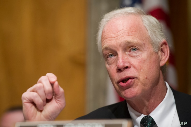 Senate Homeland Security and Governmental Affairs Committee Chairman Ron Johnson, R-Wisc. speaks to witnesses during the…