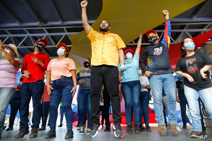 Nicolas Maduro Guerra, son of Venezuela's President Nicolas Maduro, campaigns for a spot in the National Assembly for the…