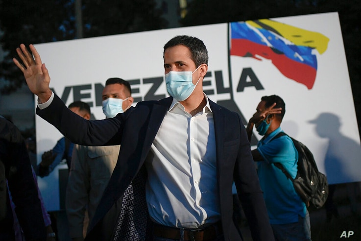 FILE - In this Nov. 12, 2020, file photo, opposition leader Juan Guaido arrives to the 