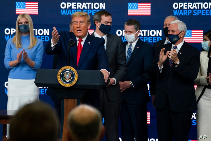 President Donald Trump speaks during an 