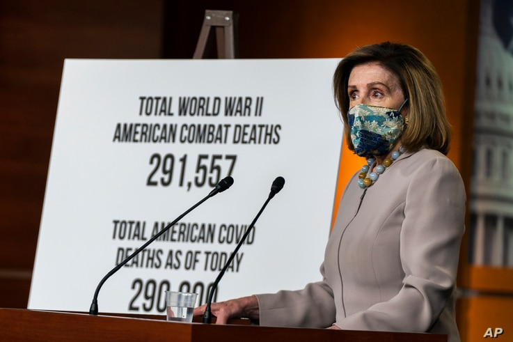 House Speaker Nancy Pelosi speaks at a press conference on Dec. 10, 2020, on Capitol Hill.