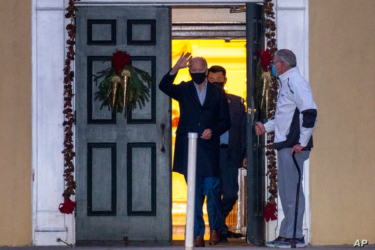 President-elect Joe Biden leaves St. Joseph on the Brandywine Roman Catholic Church, Saturday, Dec. 26, 2020.