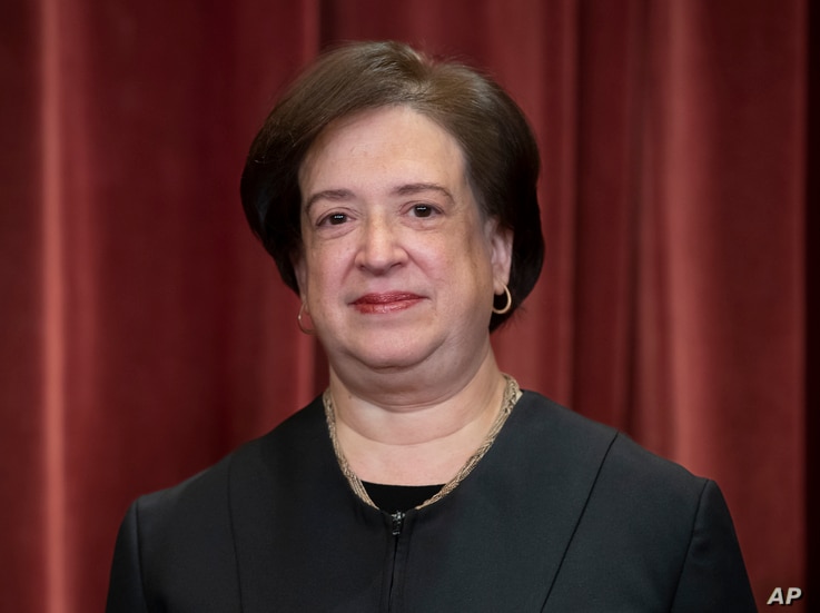 Associate Justice Elena Kagan, appointed by President Barack Obama, sits with fellow Supreme Court justices for a group…