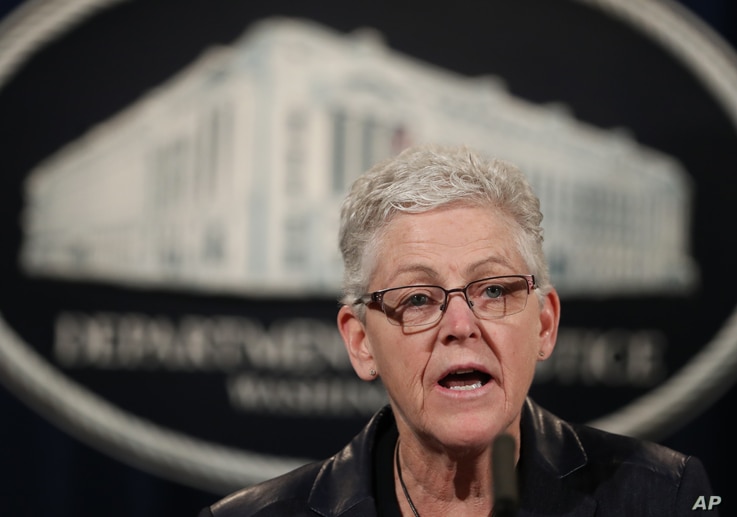 Environmental Protection Agency (EPA) Administrator Gina McCarthy, speaks during a news conference at the Justice Department in…