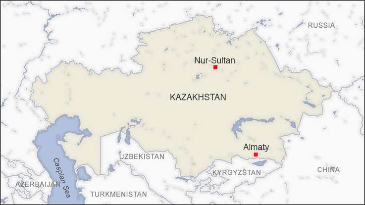 Map of Almaty Kazakhstan
