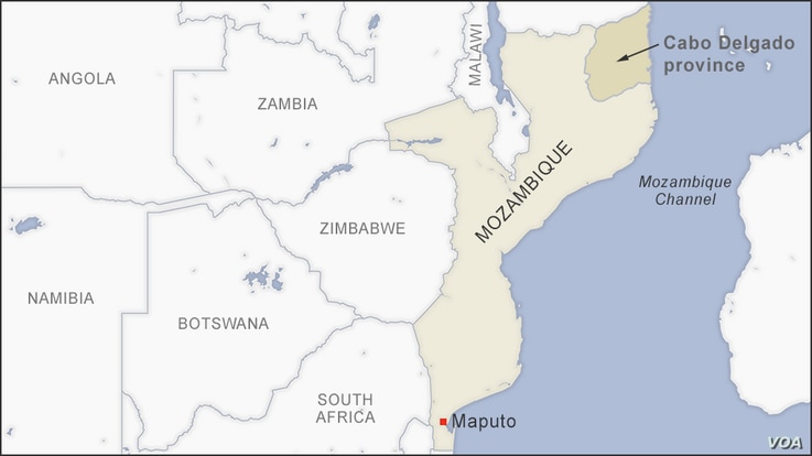 Map of Cabo Delgado Mozambique