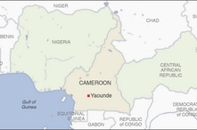Map of Cameroon, Nigeria, Central African Republic