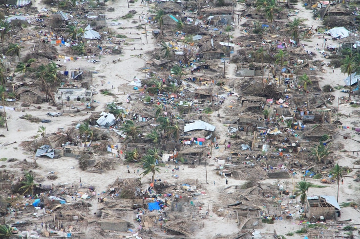 The aftermath of Cyclone Kenneth is seen in Macomia District, Cabo Delgado province, Mozambique April 27, 2019 in this picture obtained from social media on April 28, 2019. 