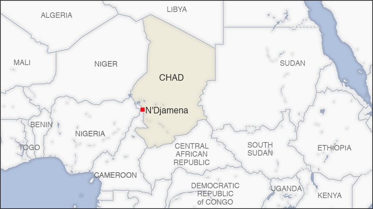 Map of N'Djamena Chad