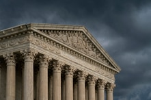FILE - The Supreme Court building is seen under stormy skies in Washington, June 20, 2019.