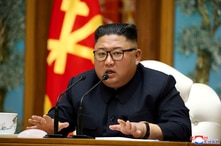 FILE PHOTO: North Korean leader Kim Jong Un speaks as he takes part in a meeting of the Political Bureau of the Central…