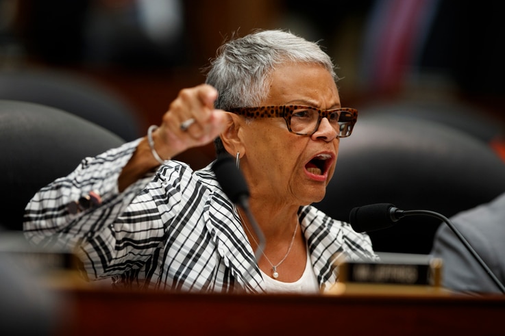 Rep. Bonnie Watson Coleman, D-N.J., speaks during a hearing with FBI Deputy Assistant Director Peter Strzok before the House…