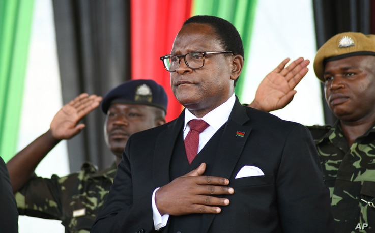 FILE - Malawi's President Lazarus Chakwera in Lilongwe, Malawi, June 28, 2020.  