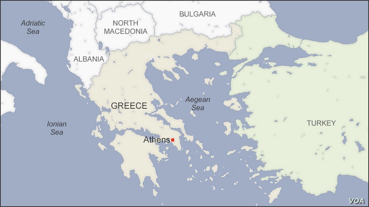 Map of the Aegean Sea, Greece and Turkey